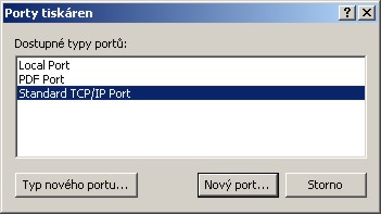 Výběr typu portu