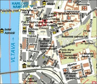 Mapka okolí Albertova