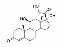 Chemický vzorec stresového hormonu kortizol, zdroj: Wikipedia