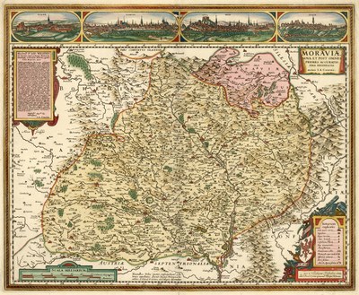  Faksimile mapy Moraviae nova od AJK